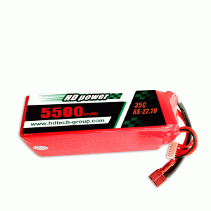 Batterie lipo HD POWER 5500mAh 35C 6S 22.2V