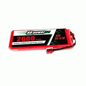 HD Power 2600mah 45c 3S 11.1V Lithium Battery