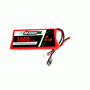 Batterie LiPO HD POWER 2500mAh 3C 2S 7.4V pour récepteur et émetteur